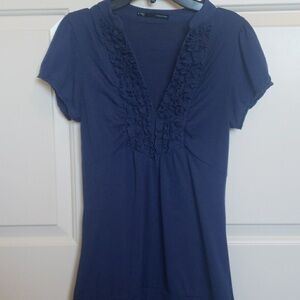 Maurices Blue ruffled top, Great Pre-Owned Quality
